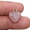 Delicate Natural Stone Charms Heart Rose Quartz Lapis Lazuli Turquoise Opal Pendant DIY for Bracelet Necklace Earrings Jewelry Making 15x18mm