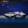 Brilliant Cut 1 Carat Cubic Zirconia Wedding Anniversary Engagement Bridal Ring Set Fashion Party Jewelry R010 210714