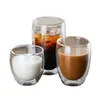 Bicchiere in vetro isolante a doppio strato Bicchieri antiscottatura Tazza per bevande al latte per caffè anti-freddo Coperchio in bambù Regalo per bicchieri trasparenti
