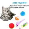 14 Pack Jouets de chat interactifs pour chats d'intérieur Chaton Jouet Fun Roller Exerciseur 3 Niveau Chat Teaser Ball Jouets Chat Plume Baguette Jouet 210929