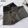 Heliar Wide Leg Wollen Casual Hoge taille met riemen Elegante Wol Shorts voor Dames Herfst 210301