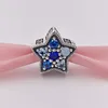 925 Sterling Silver Beads Bright Star Charm Charms Fits European Pandora Style Jewelry Bracelets & Necklace 796379NSBMX AnnaJewel