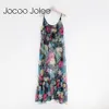 Jocoo Jolee Sexy Floral Sprint the Clairvoyance Dress for Women Front Bow Design Long Dress Beach Wearings Summer Dress 210619