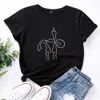 Uterus Middle Finger Camiseta Feminist Women T Shirt Top Short Sleeve Funny T Shirt Women Tshirt Cotton Graphic Tee Shirt Femme X0628