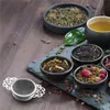 Kejsare Tea-spännare med droppskålar, mesht tea infusioner Rostfritt stål Löst blad Tea Filter med eleganta dubbelvingade handtag LX3601