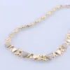 Luxury Women Wedding Heart Crystal Jewelry Sets Big Chunky Necklace Earrings Ring Bracelet Bridal Dubai Gold Jewelry Set