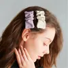 Vintage Pleated Pu Leather Colorful Side Bangs Clip Barrettes Rectangle Hairpin for Women Girls Hair Accessories