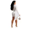 Cy9397 Foma Sexig Transparent One Shoulder Säljer Långärmad Flare Mini Bridesmaid Dresses 211115