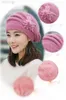 Berretto in cotone da donna Slouch Baggy Winter Warm Soft Crochet Cappello femminile Ladies Fashion Flower Cappelli DE057