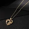 Anhänger Halsketten Mode Aushöhlen Liebe Herz Halskette Für Frauen Hip Hop Gold Platte Mond 2021 Trend Schmuck Geschenke