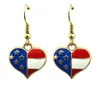 Amerikanische Flagge USA Liebe Herz baumeln Haken Ohrringe patriotischen Schmuck Q0709