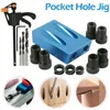 15 degrés Pocket Hole Jig Guide de menuiserie Set Perforateur Oblique Perceuse Angle Trou Localisateur Bits DIY Menuiserie Outils 611 S2