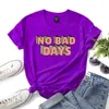 Fashion Cotton Women T-Shirts Casual Loose Short Sleeve NO BAD DAYS Letter Harajuku Female Tees Top Plus Size W688 210526