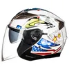 Casques de moto Noir Rouge Casque Open Face Moto Biker Riding Dual Lens Scooter Motocross Moto Crash Casco