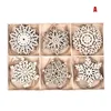 Christmas Decorations Set Of 24 Tree Pendant Wooden Snowflakes Hanging Tags Unfinished Ornament Winter Home Decor For DIY MDJ998