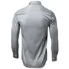 Chemise en fibre de bambou élastique gris hommes marque à manches longues chemises habillées pour hommes non fer facile d'entretien travail d'affaires chemise homme XXL 210705