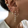 Dangle Chandelier Belas Mulheres Brincos 2021 Tendência Borla Longo Pendurado Brinco Colorido Zircon Feminino Pink Ear Stud Acessórios Conjunto