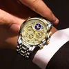 Lige 2021 мужские часы из нержавеющей стали кварцевые часы мужчина бренд роскошные лунные фазы наручные часы водонепроницаемые мужчины хронограф Relogios