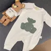 né bébé barboteuses filles et garçon à manches longues printemps coton vêtements marque lettre imprimer infantile barboteuse enfants Ourfits