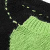 Yitimuceng Patchwork pull surdimensionné femmes vêtements d'hiver coréen hauts automne à manches longues pulls en tricot décontracté vert bleu 210601