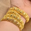 4pcs/lot Bangles Ethiopian Gold Color Bangle for Women Dubai Bride Wedding Bracelet African Arab Jewelry Middle East Q0717