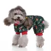 Hond Kerst Pyjama Kostuums Leuke PJ's Dog Apparel Sublimation Print Flanel Pet Clothes Winter Holiday Outfit Shirt voor honden Onesies Pomeranian Groothandel L A250