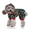 Pies Christmas Piżamy Kostiumy Cute PJS Dog Odzież Sublimacja Drukuj Flanel Pet Clothes Winter Wakacje Strój Koszula Dla Psy Onesies Pomorskie Hurtownie L A250