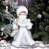 Holiday Decorations Dolls Gift for Kids Children Toys Sing and Dance Cute Standing Santa Claus Doll Christmas Figurines Baubles 211019