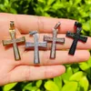 Pendant Necklaces ANGLANG Fashion Cross Pendants Gold&Silver Color Cubic Zirconia Jesus Necklace Jewelry For Men/Women Wholesale