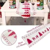 Huiran Linen Elk Snowman Table Runner God jul för Hem Xmas Ornament Years Decor Navidad Y201020