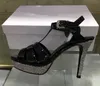Sandales design de luxe pour femmes Tribute Platform T-strap Talons hauts Lady Party 10cm 14cm avec boîte 34-38China001