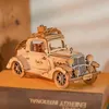 Robotime 3 tipi DIY 3D Transportation Modello in legno Building Kit Vintage Car TramCar Carrello Giocattolo Giocattolo per bambini Adulto 210812