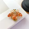 Baroque Style Brooch Vintage Retro Insect Bee Shape Drip Glaze Enamel Pearl Brooch Jewelry Badge New Christmas Accessories