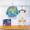 Höst bebe varumärke barn pojke tjej t-shirt shorts tecknad toddler sweatshirt byxa baby tee top mode hoodies kläder kostym 211025