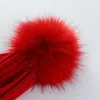 Gorro/crânio tampa feminina fofa pompom pompom poms chapéu de inverno para girras de malha de garotas