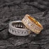 Fashion Mens Gold Ring Hip Hop Jewelry High Quality Silver Iced Out Wedding Rings