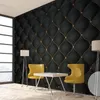 Murales personalizzati 3D Carta da parati fotografica in pelle morbida di lusso nera per soggiorno Camera da letto TV Sfondo muro Decorazioni per la casa Murale