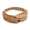 Miękkie stałe kolorowe opaski na głowę Akcesoria do włosów Zwykły pałąk Vintage Kobiety Hairbands Cross Top Knot Elastic Hairband M3710