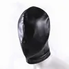 Masque de harnais de tête de bondage en cuir avec capuche en cuir de fourrure stricte pour hommes gays femmes jeu érotique pour adultes Premium esclave de verrouillage à capuche 2107222282306