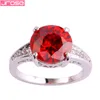 Bröllopsringar Jrose Sparking Brilliant Engagement Red White CZ Silver Ring Size 6 7 8 9 10 11 12 13 Fashion Jewelry Whole7634442