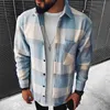 Męskie Kurtki Mężczyźni 2021 Wiosna Moda Casual Turn-Down Collar Button Vintage Plaid Drukuj Topy Płaszcze Mężczyzna Luźna Kurtka Streetwear