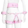 Sm bondage Sm bondage Thierry SM toys PU leather set include belt, handcuffs, legcuffs, center connection, adult games sex for women 1126 1126