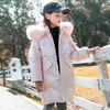 -30 Degrees Winter Girls Down Jacket Warm Snow Outwear Real Fox Fur Collar Children Coat Kids Clothing TZ962 H0910