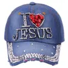 Bling femmes casquette de Baseball fleur Snapback strass soleil chapeaux réglable Denim Jeans chapeau