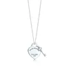 Original classic S925 Sterling Silver women's necklace fashion love key pendant necklace jewelry gift for girlfriend Y1204172s