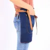 WeYi Denim Bel Apron Yay Yarım S Pişirme Cafe Garson Garson Bar Pub Şef Mutfak Çalışma Üniforma Bayanlar Kısa 210629