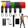 LOOGDEEL 11Pcs/Set 150LBS Resistance Bands Gym Fitness Equipment Home Yoga Pull Rope Muscle Strength Training Body Building H1026