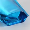 400pcs folha de alumínio azul stand up embalagem sacos resealable mylar embalagem bolsa vários tamanhos saco de armazenamento de alimentos