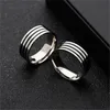 Black Stainless Steel Circel Ring band finger Enamel Women Mens Finger Rings Fashion Jewelry gift Will and Sandy