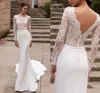 Sexy Boho Długie Suknie ślubne 2021 Koronka Top Syrenka Suknia Ślubna Backless Bride Dress Turcja Robe de Mariage